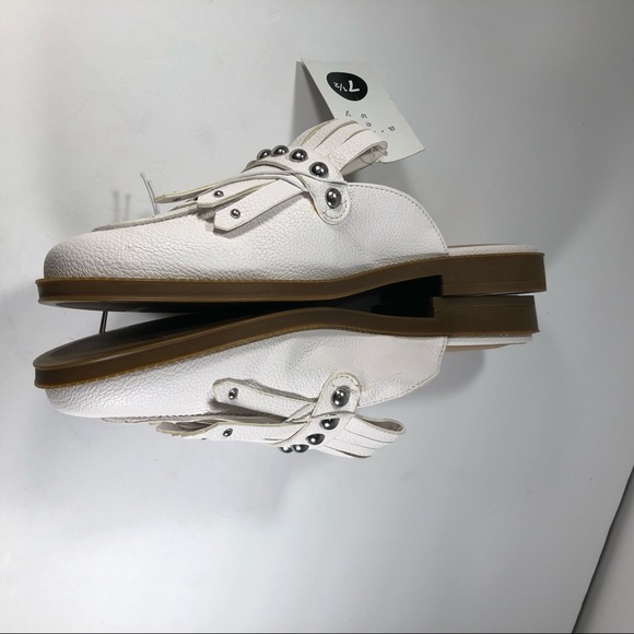 A new day karoline white fringe loafer mules NWT - Picture 4 of 8